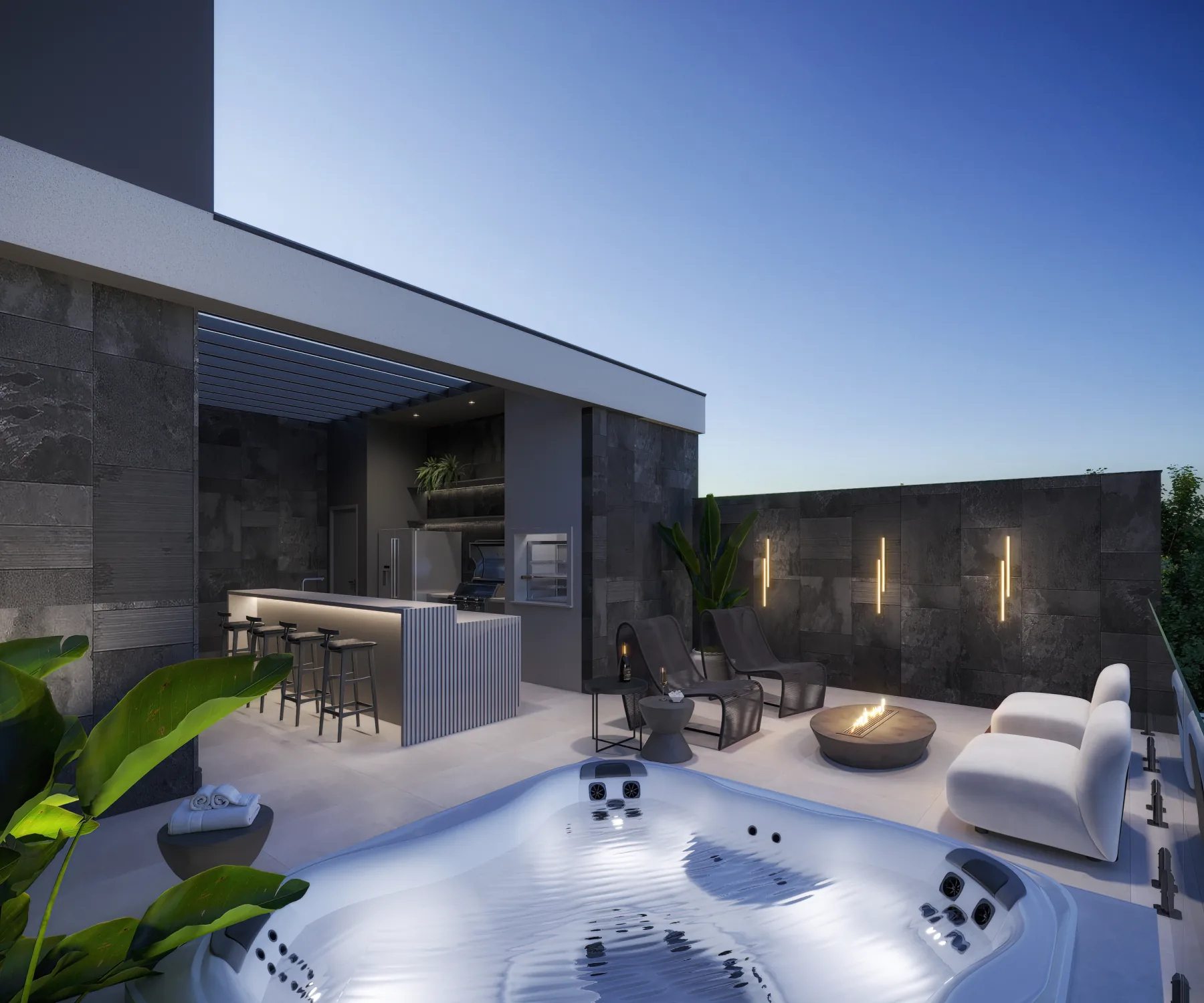 Terraço com piscina do Morada 256