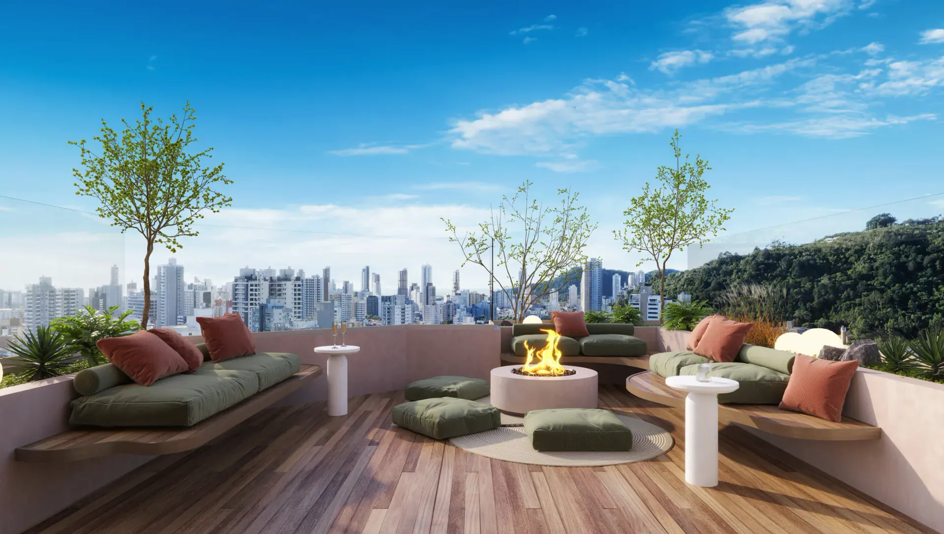 Fireplace — rooftop do ON!