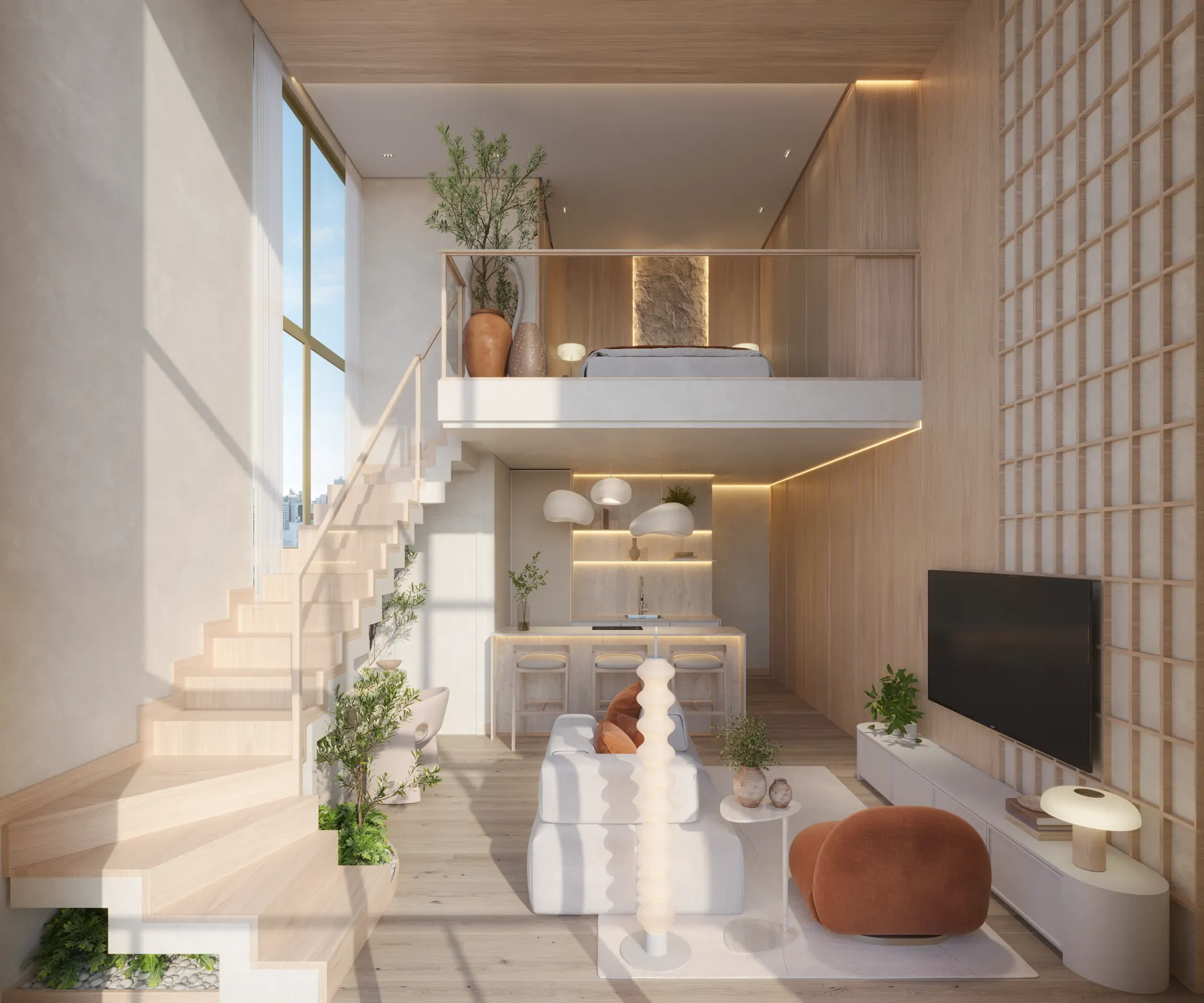 Mezanino do loft duplex