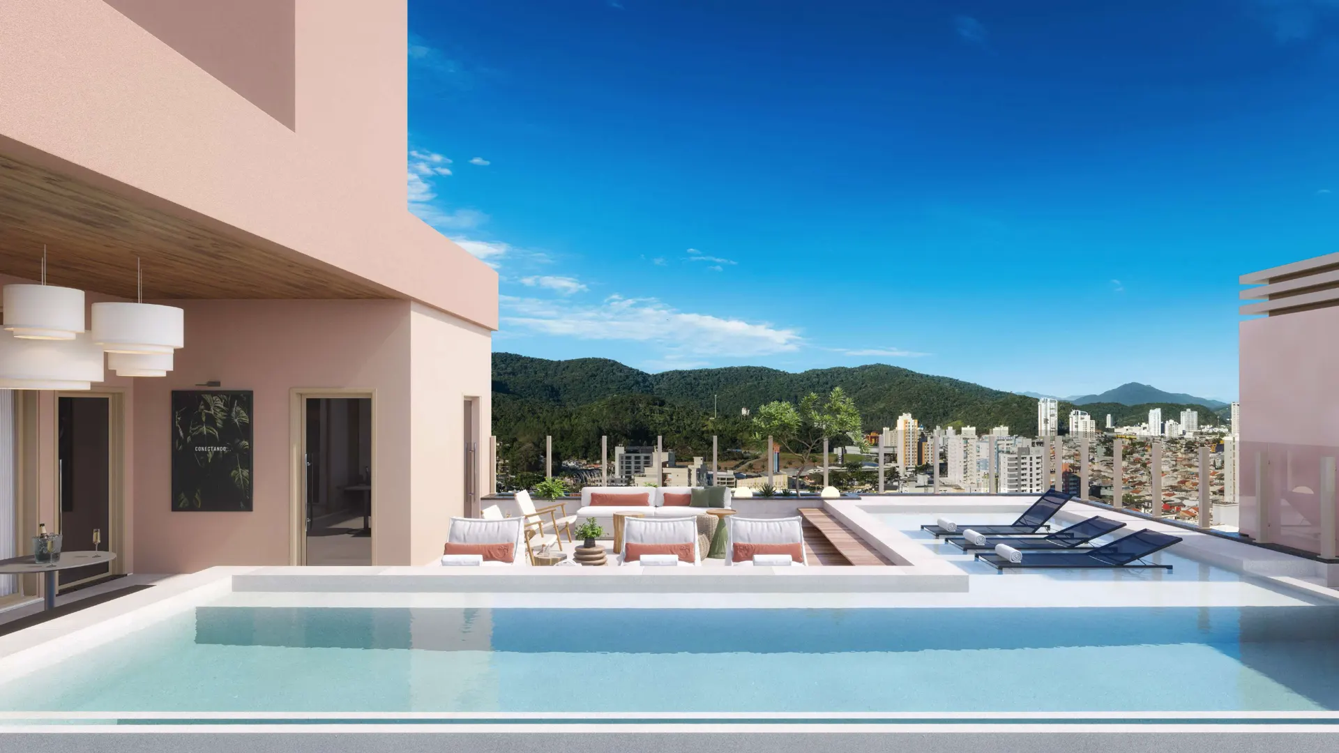 Piscina panorâmica — rooftop do ON!